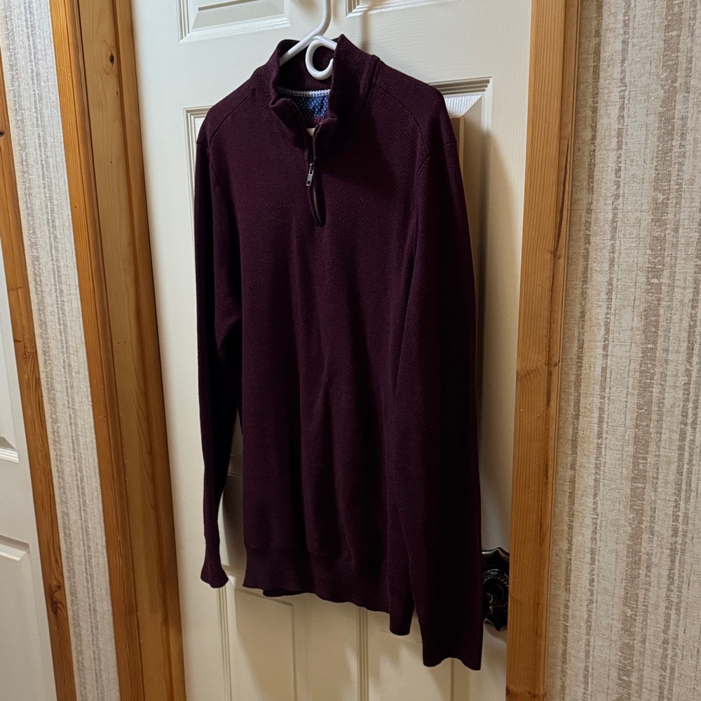 Robert Graham Deep Burgundy Zip-Up Sweater
